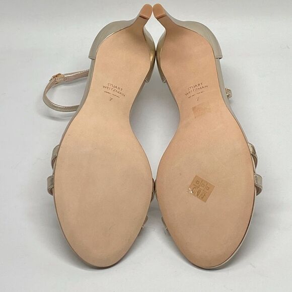 Stuart Weitzman Metallic Leather Sandals size 7 - Picture 11 of 12